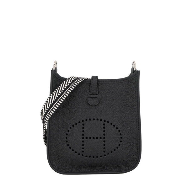 HERMES Handbags - Hermes Evelyne TPM 85cm Shoulder Bag, Amazon Sangle Caval, Black Taurillon Cl...